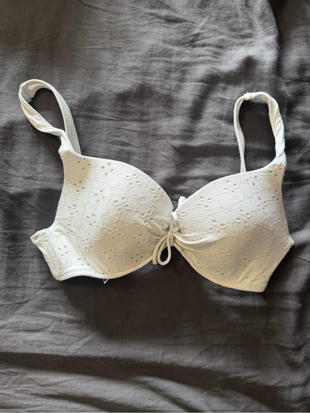 White Eyelet Push-Up Bikini top